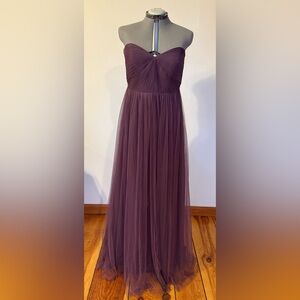 Plum Purple Chiffon Strapless Gown by Jenny Yoo. Size 16.